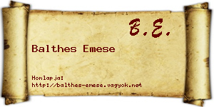 Balthes Emese névjegykártya